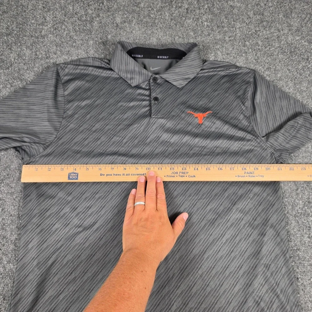 Nike Texas Longhorns Golf Polo Mens M Gray Abstract Stripe Dri-FIT DH0811-070